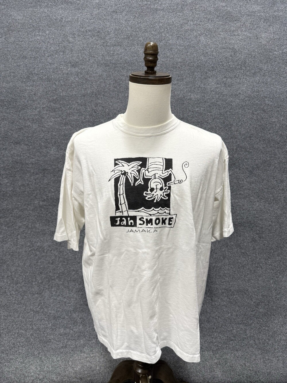 Vintage Jamaica Jah Smoke Graphic T-Shirt Sunshine Cotton XL Single Stitch 90s